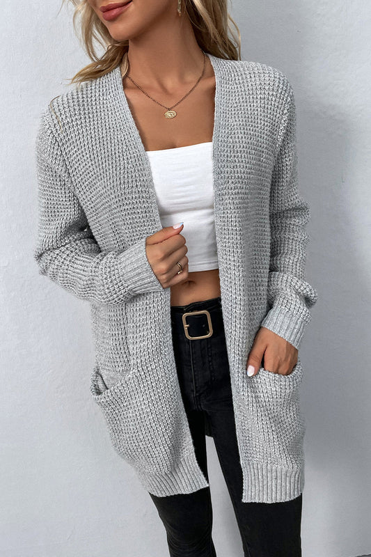 Elegante prenda exterior con cuello en V y bolsillos lisos (4 colores)