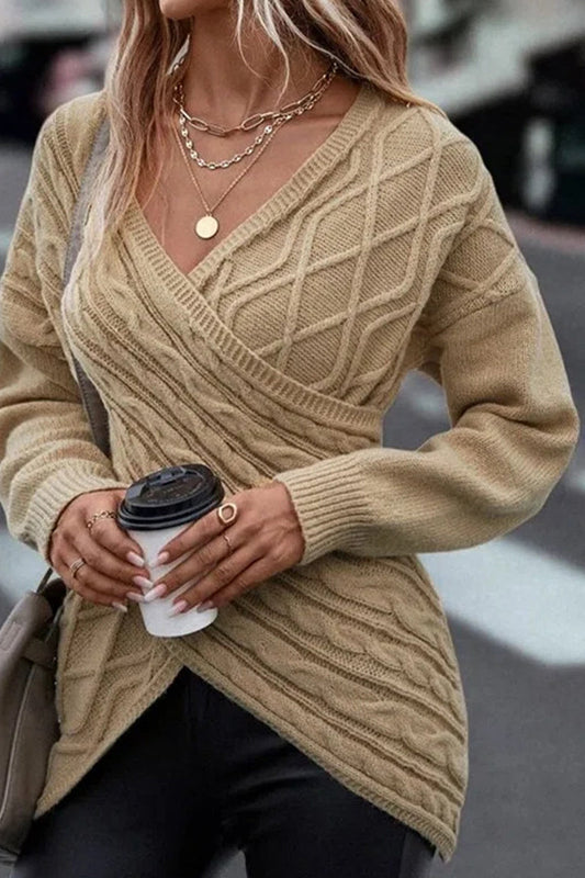 Blusa informal asimétrica con cuello en V y tirantes cruzados (5 colores)