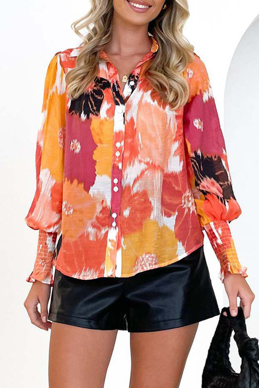 Elegantes blusas asimétricas con cuello en V y estampados florales