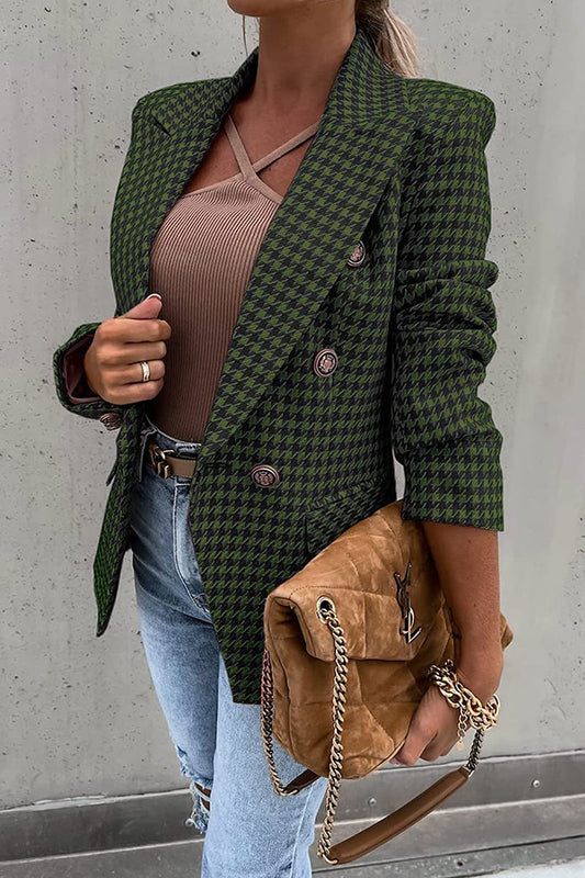 Prenda exterior informal de estilo británico con botones y bolsillos estampados y cuello vuelto (5 colores)