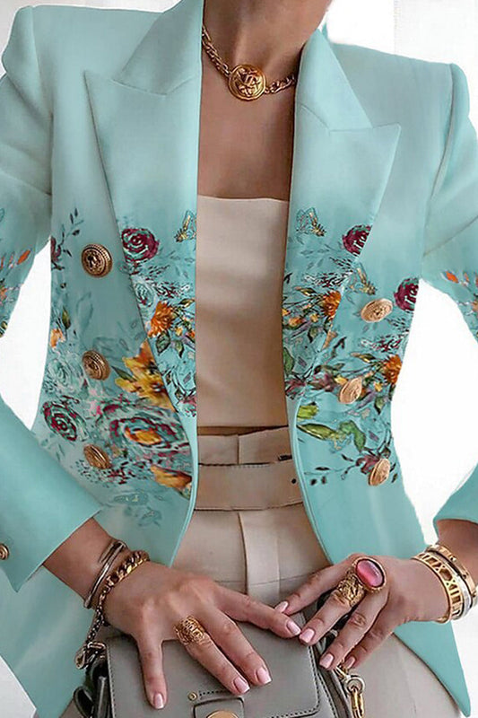 Cárdigan informal con estampado de patchwork y cuello vuelto