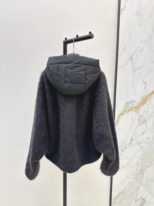 MAX MARA 25S HOODED KNIT JACKET 105