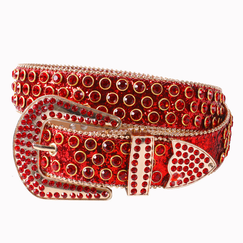 Cinturones dulces de lentejuelas y diamantes de imitación