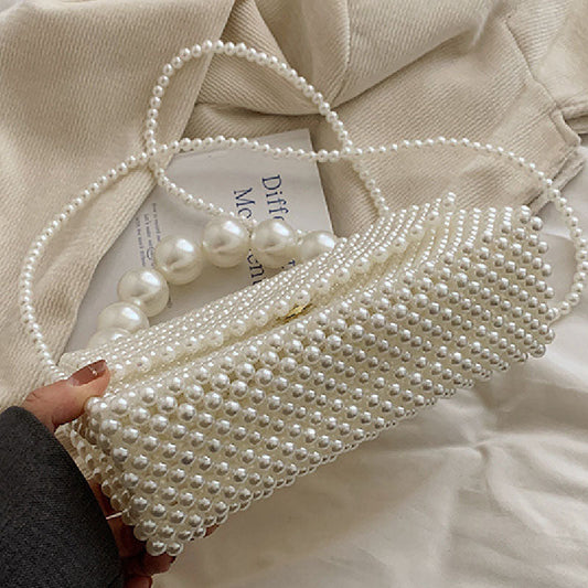 Bolsos casuales diarios de tejido de perlas sólidas