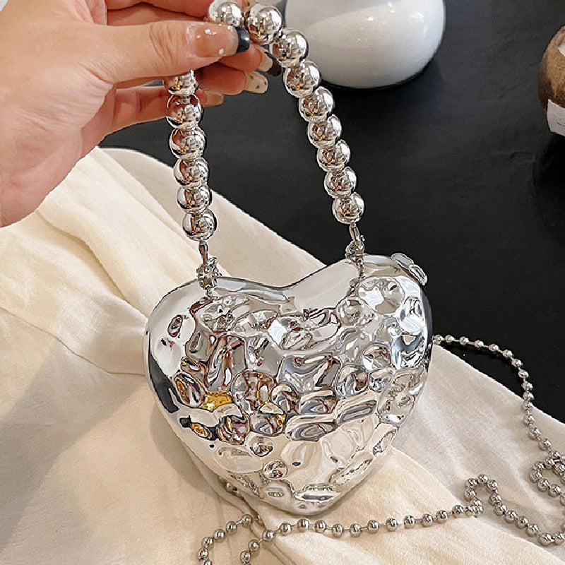 Bolsos casuales con cadenas sólidas en forma de corazón