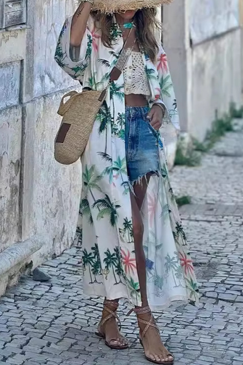 Traje de baño con cordones y estampado floral para vacaciones