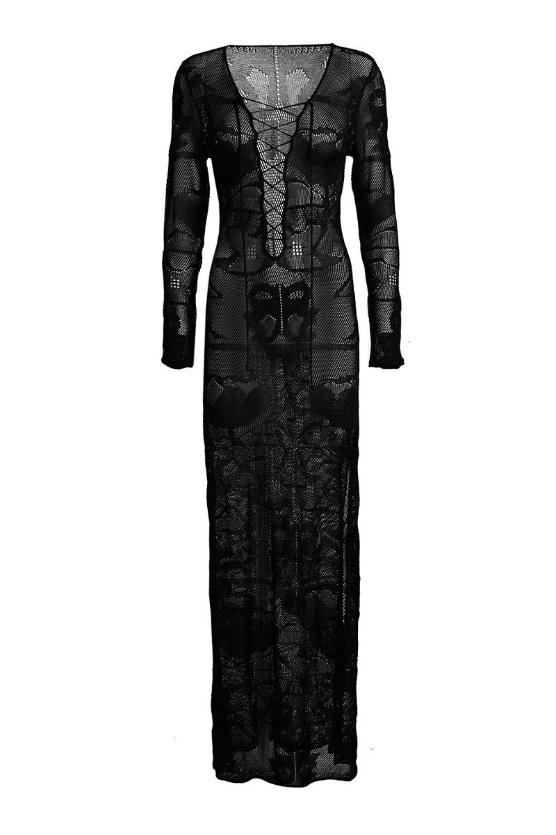Traje de baño sexy de vacaciones en color sólido transparente con diseño de tirantes (3 colores)