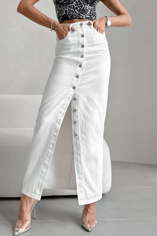 Pantalones casuales de uso diario con hebilla de bolsillo, cintura alta, rectos, de color liso