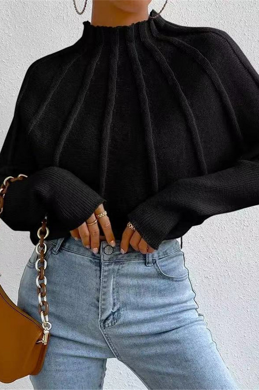 Suéteres casuales de cuello alto con tejido patchwork para uso diario (3 colores)