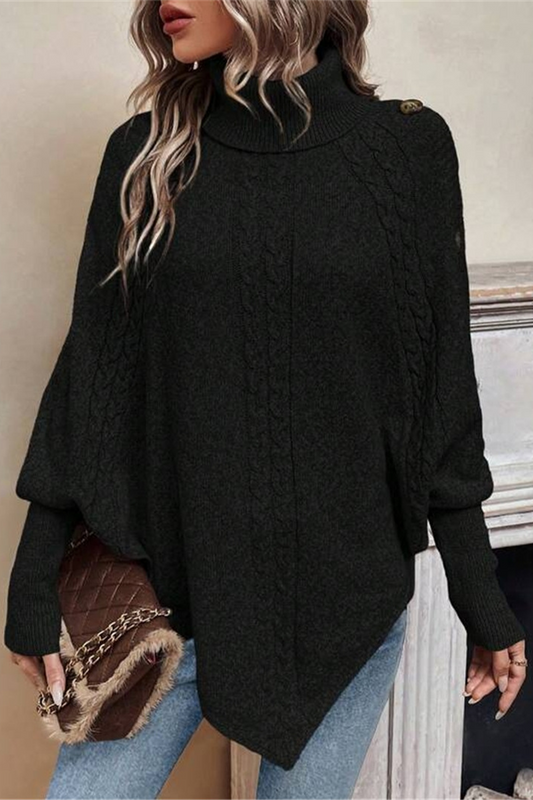 Suéteres casuales de cuello alto con botones (3 colores)