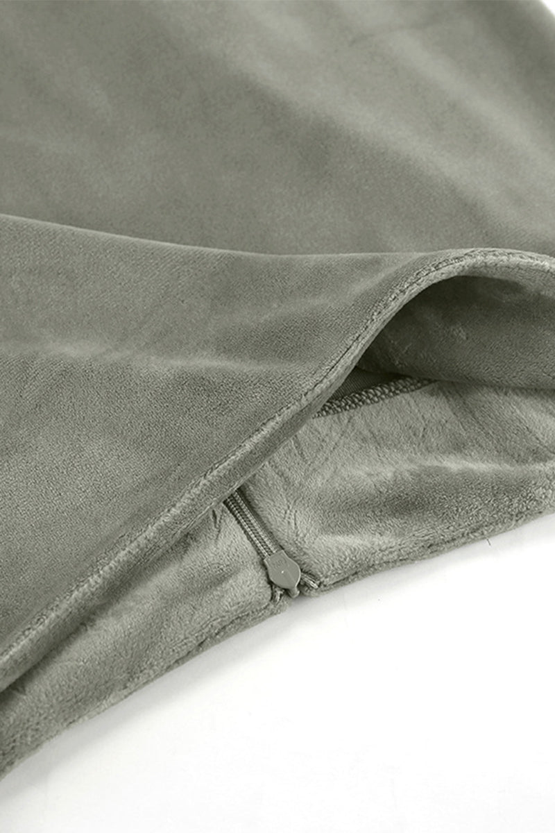 Elegante pantalón de terciopelo con cremallera y cintura alta regular