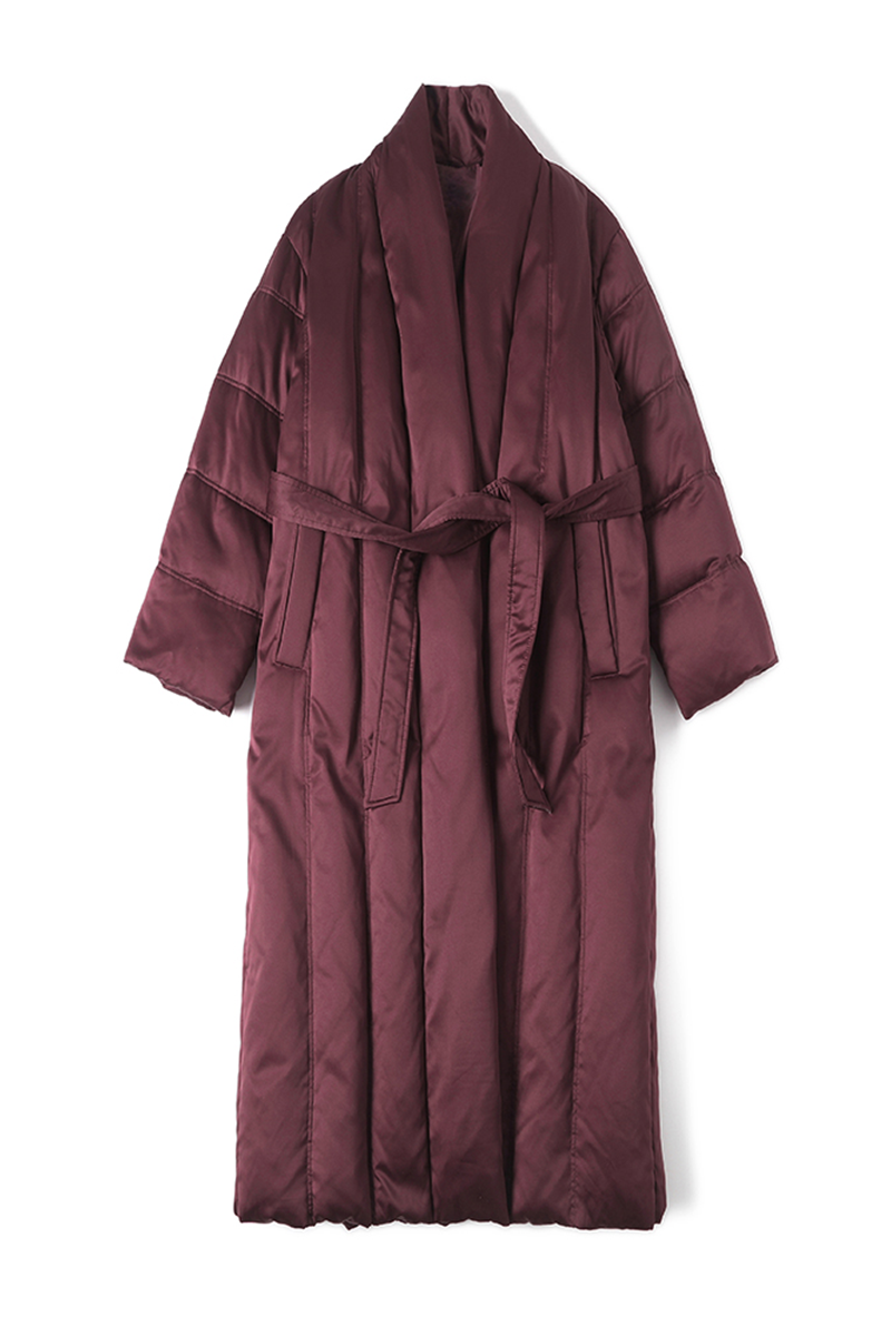 Chaqueta informal con cuello tipo cárdigan de plumón de pato blanco con retazos y cordones (contenido de plumón del 91 % al 95 %)