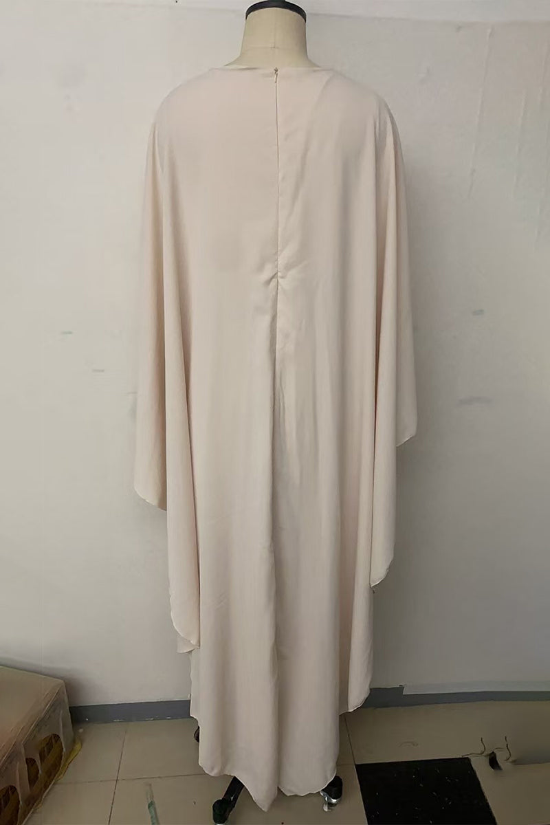 Elegantes vestidos largos plisados irregulares con cuello redondo (3 colores)