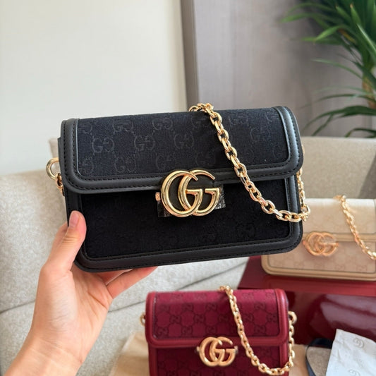 GUCCI GO SMALL SHOULDER BAG BLACK 21CM 826761 FAEKK 1000