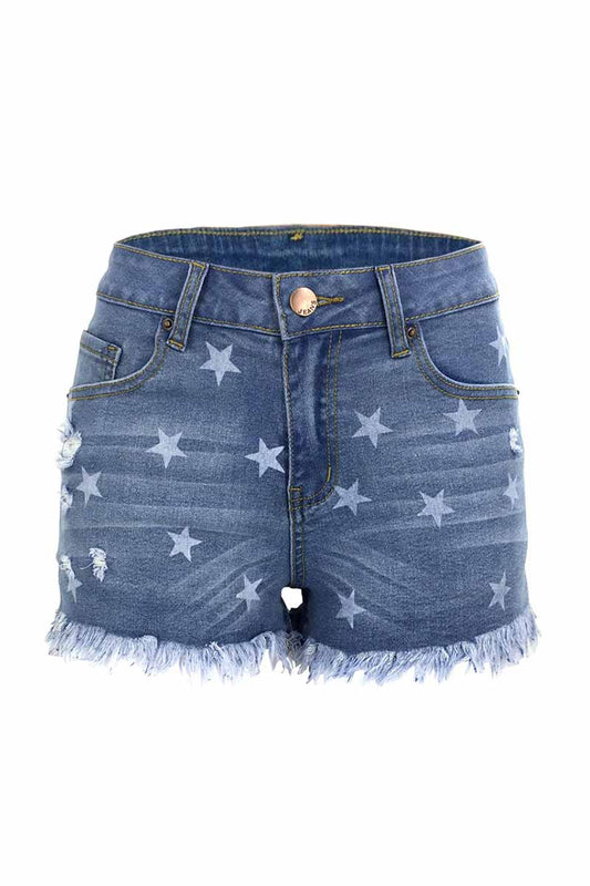 Lindos pantalones cortos vaqueros con estrellas