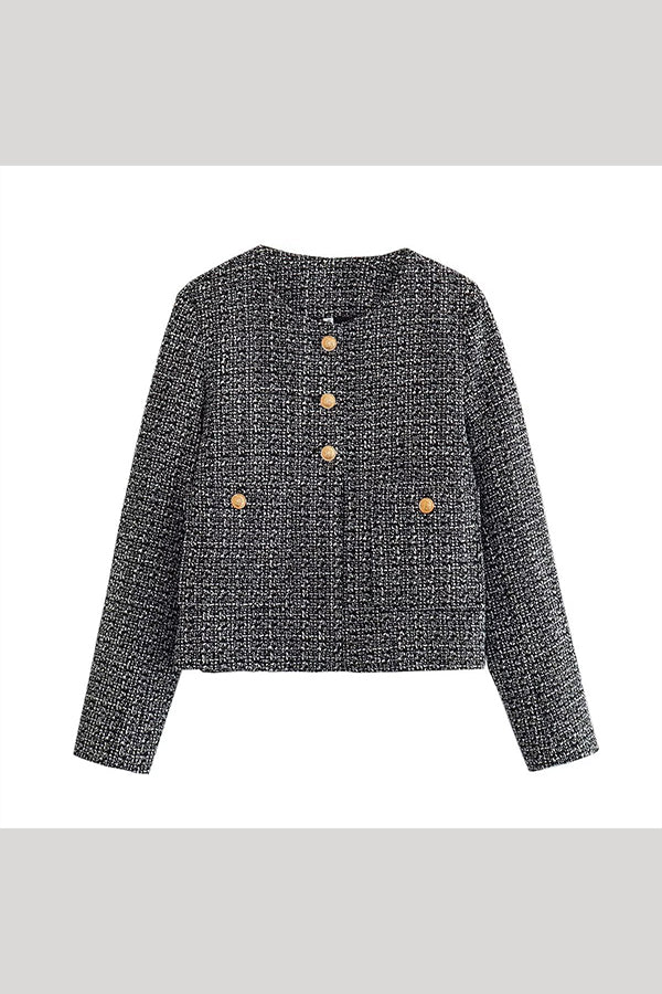 Chaqueta casual con textura de color sólido