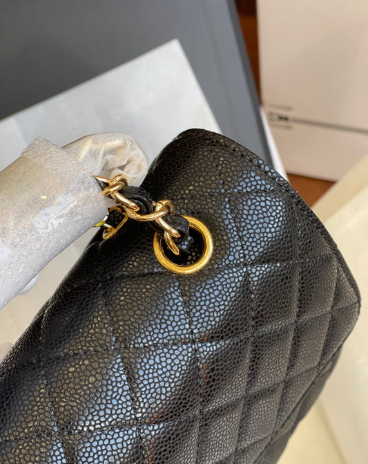 CHANEL CLASSIC FLAP QUILTED BLACK BAG PURSE