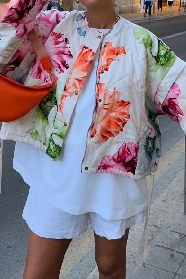 Chaqueta estampada de manga larga