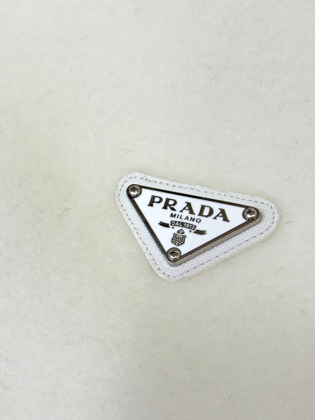 Prada 25 Mid-length Hooded Coat White Black Wool 637352