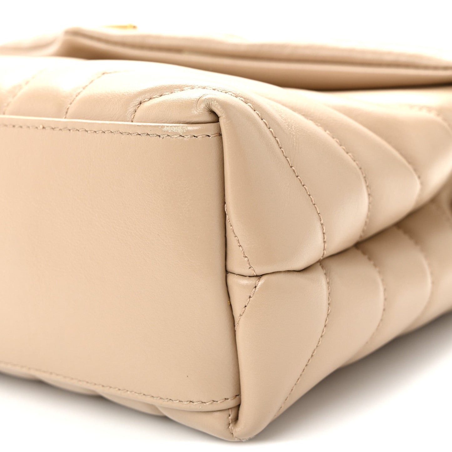 Calfskin Y Quilted Monogram Small Loulou Chain Satchel Dark Beige