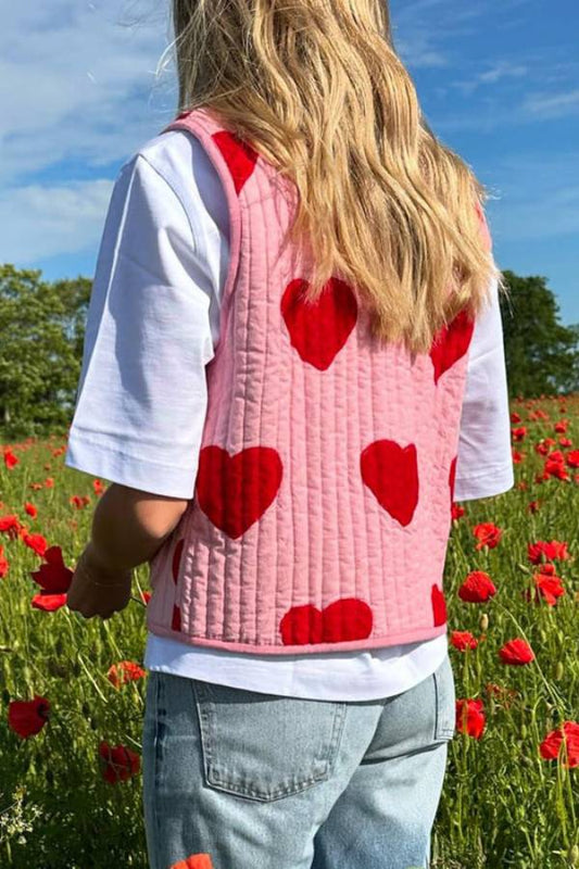 Chaleco de corazón atado con bolsillos