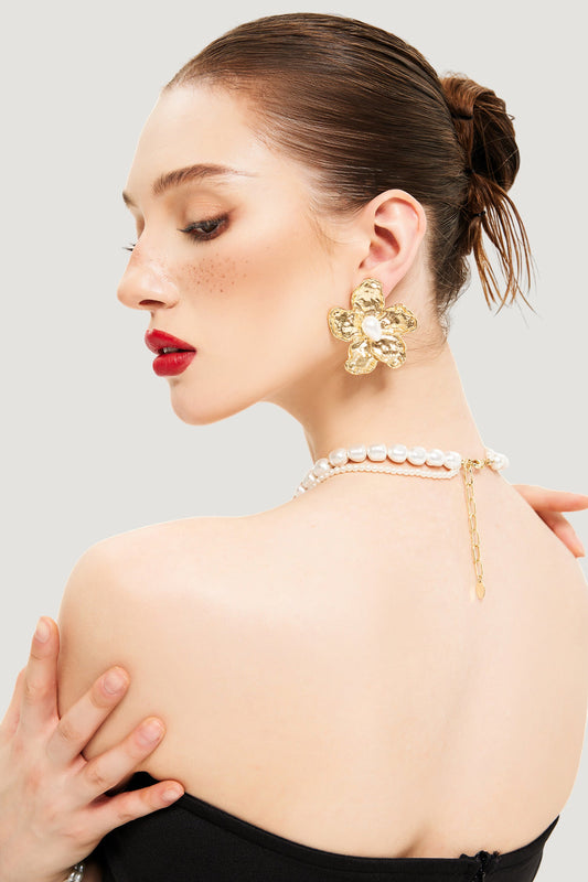 Pendientes con estampado floral