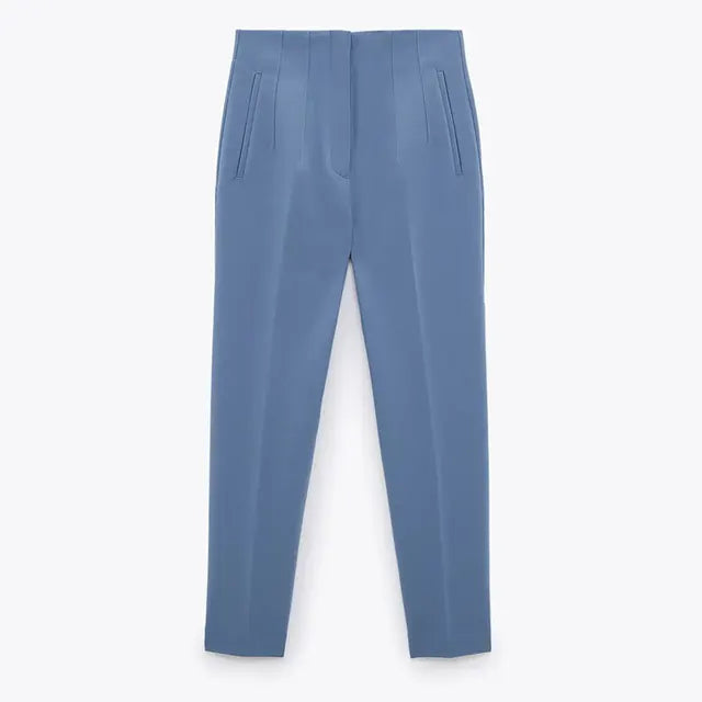 2025 Classic Women’s Pencil Pants Spring Basic Solid High Waist Straight Pant Female Casual Slim Ankle Length Trouser Pantalones