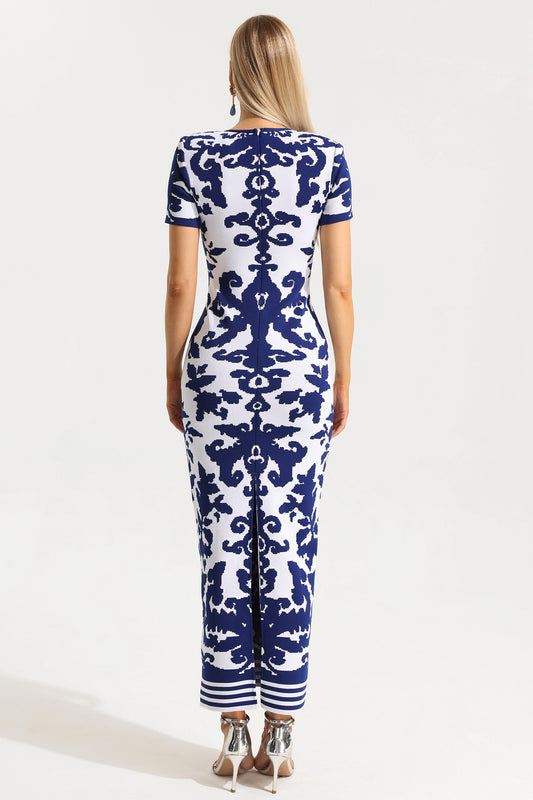 Vestido midi de cuello redondo con estampado paisley de Kint
