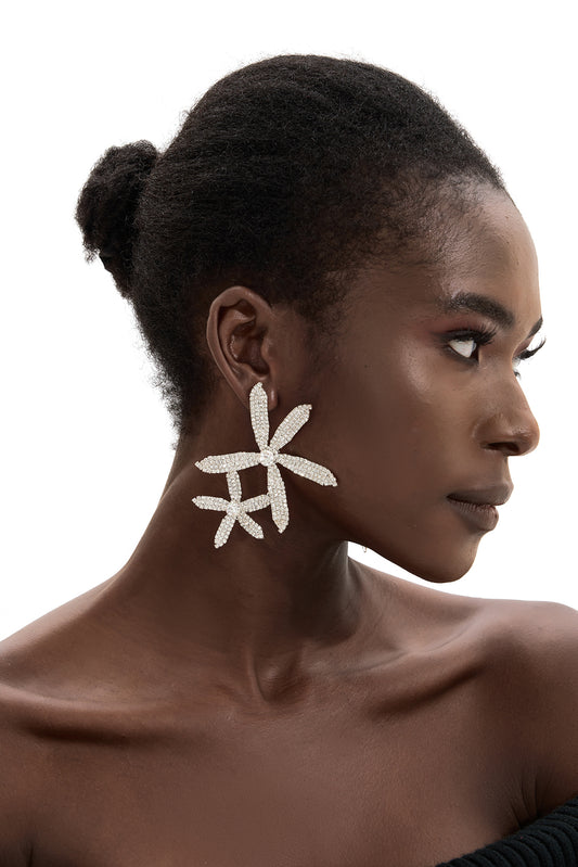 Rhinestone Flower Earrings