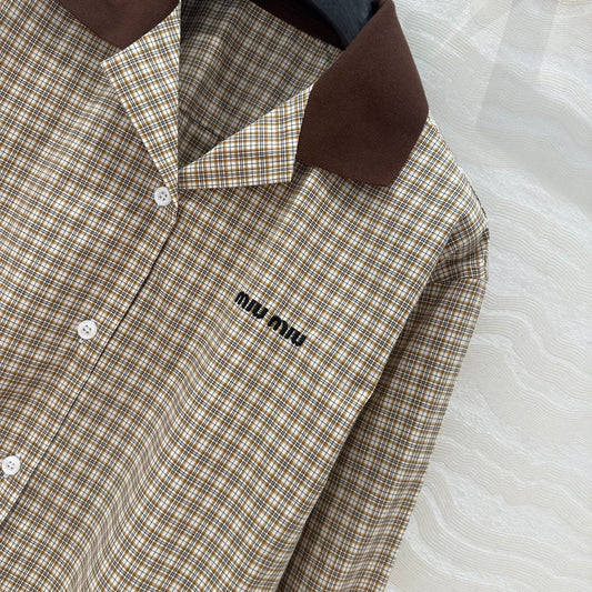Miu Miu Short Shirt Brown Cotton