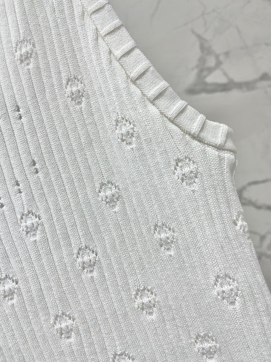 CC White Knitted Fabric Vest