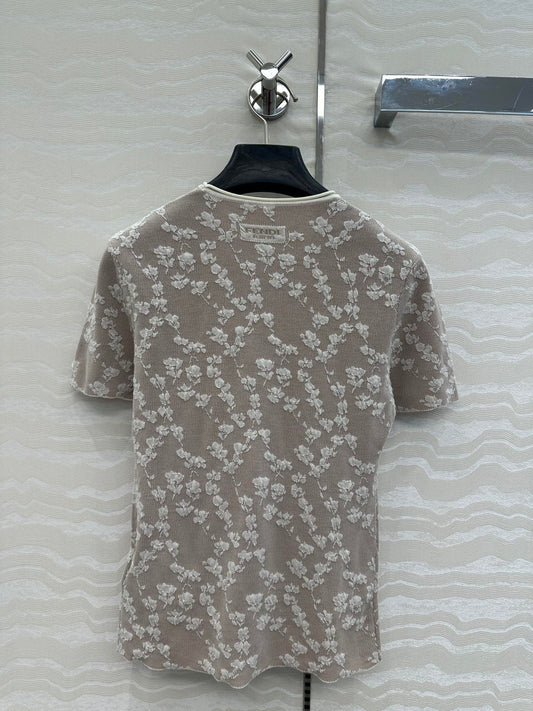 Fendi Knitted Top White Beige Cotton Viscose
