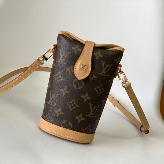 LOUIS VUITTON FOLD ME POUCH MONOGRAM CANVAS BROWN 14CM M80874