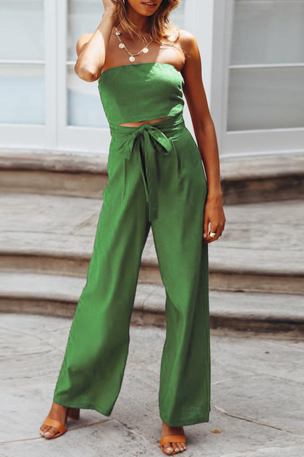 Mono informal sin tirantes con top de tubo sexy de moda de verano