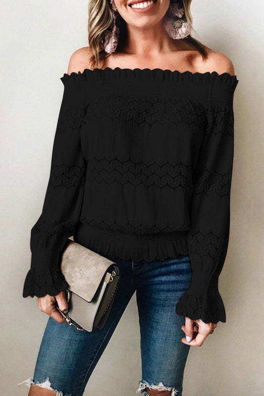 Blusa polvorienta con diseño de volantes (7 colores)