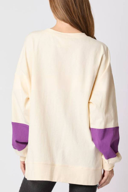 Sudadera informal con lentejuelas y letras de Halloween