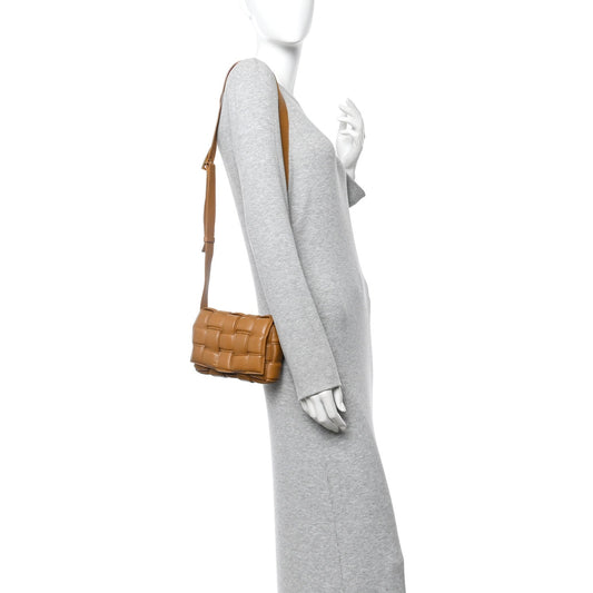 Nappa Maxi Intreccio Padded Cassette Crossbody Bag Acorn