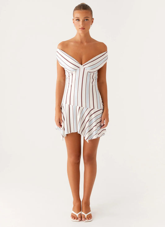 Kirby Mini Dress - Blue Stripe