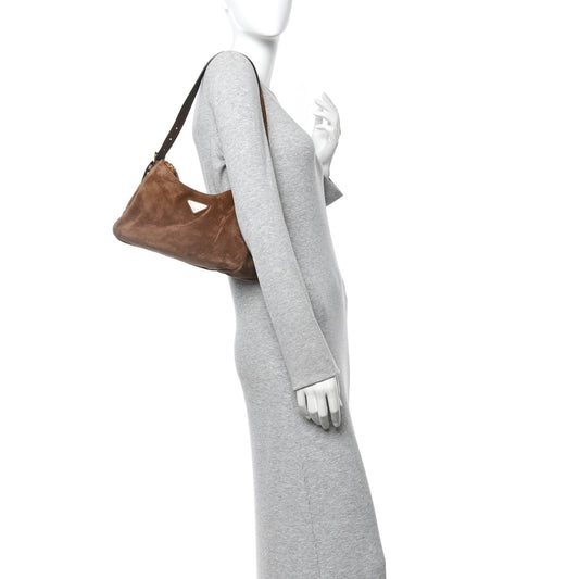 Scamosciato Suede Medium Aimee Shoulder Bag Cacao