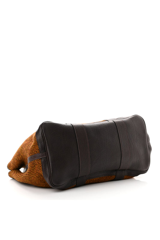 Faux Woolen Pu Leather Tote Bag