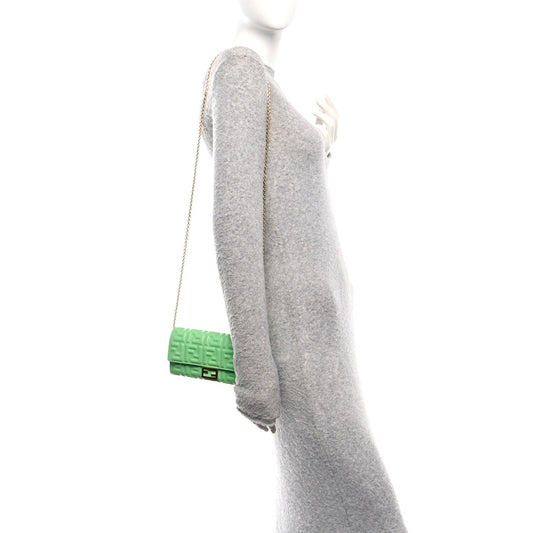 Nappa Matisse FF Embossed Continental Wallet On Chain Edamame