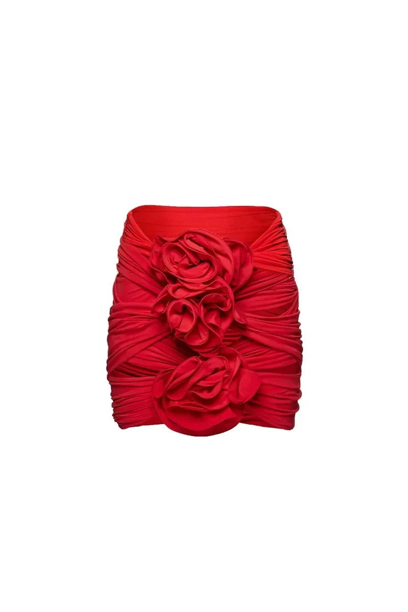 Floral Appliqué Swimsuit Set