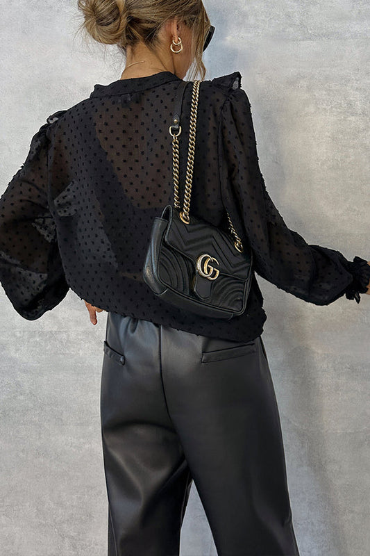 BLUSA DE PLUMETI NEGRA