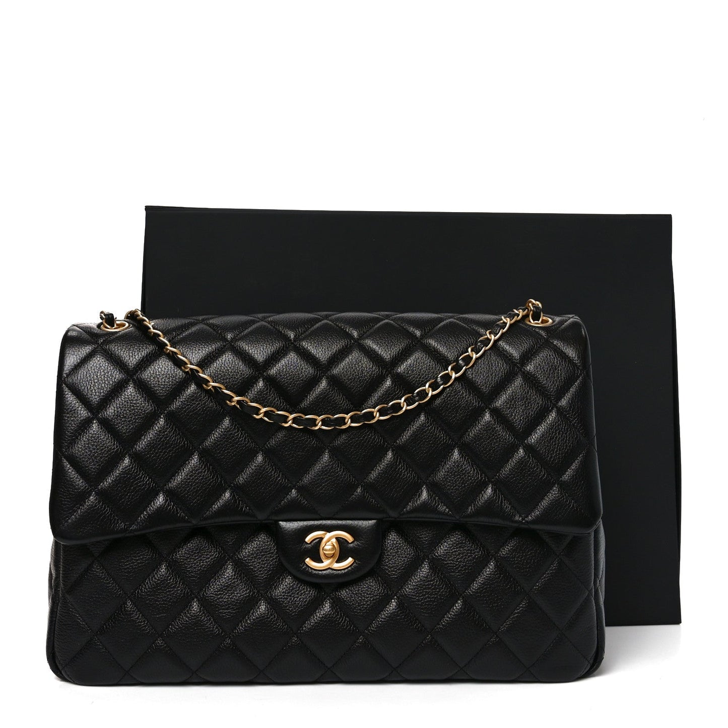 Caviar Quilted Small XXL Travel Flap Bag Black