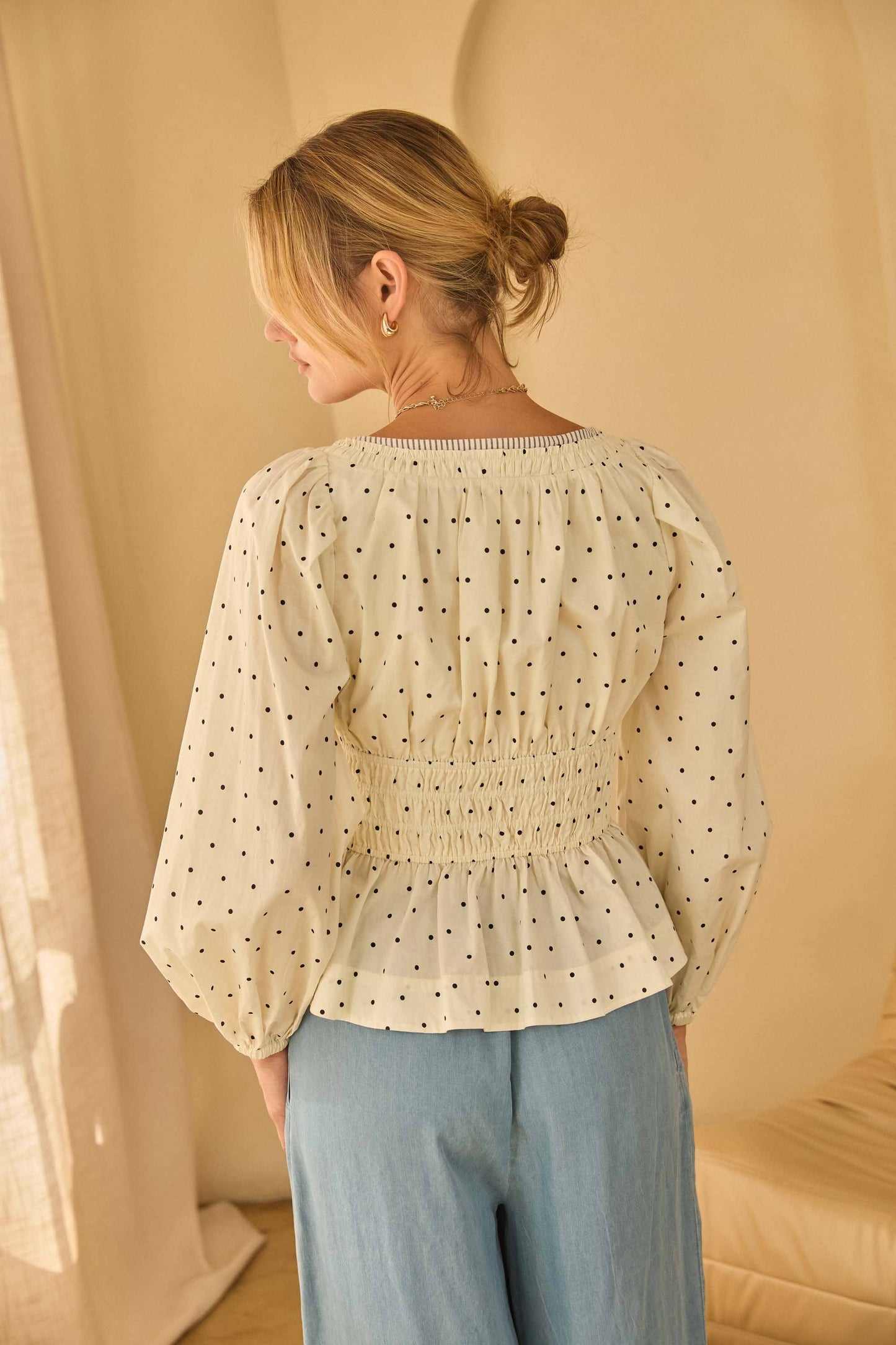 Poplin Peplum Top