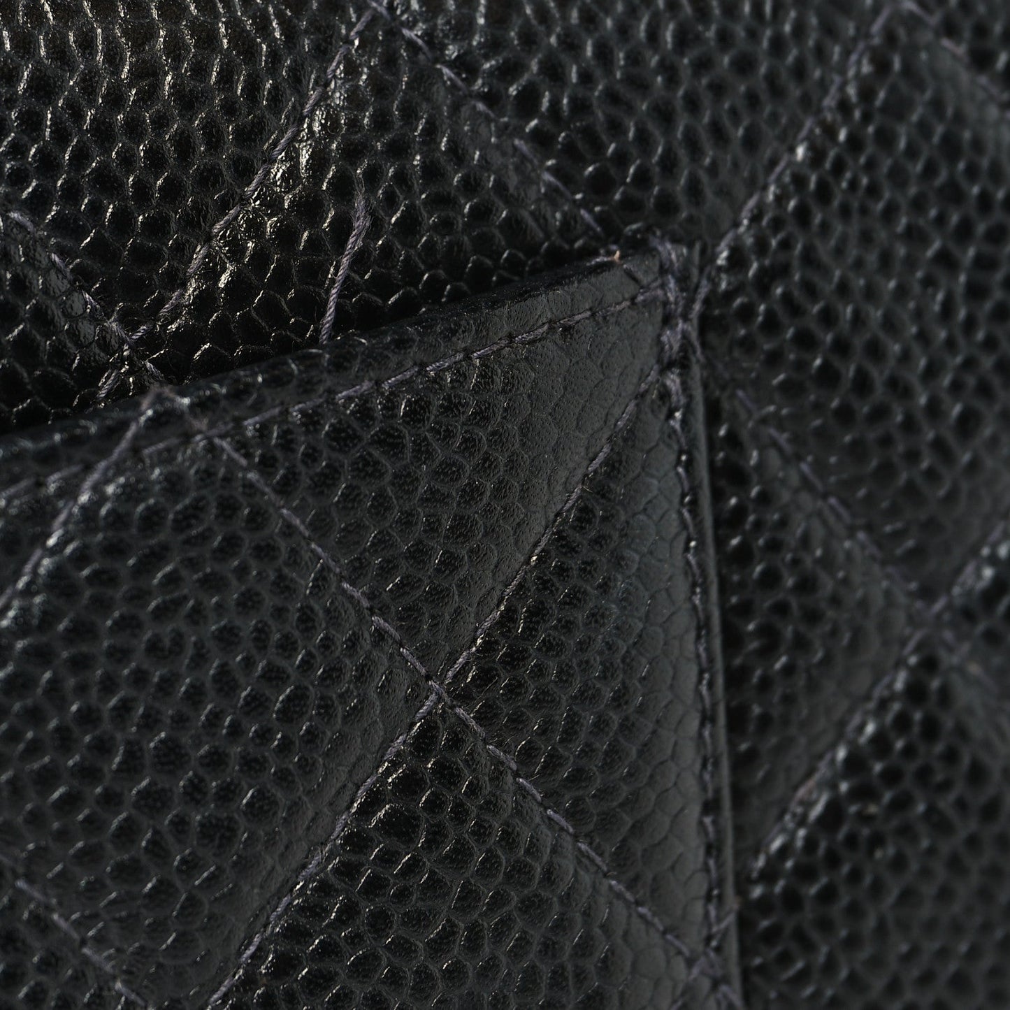 Caviar Quilted Medium Double Flap Black