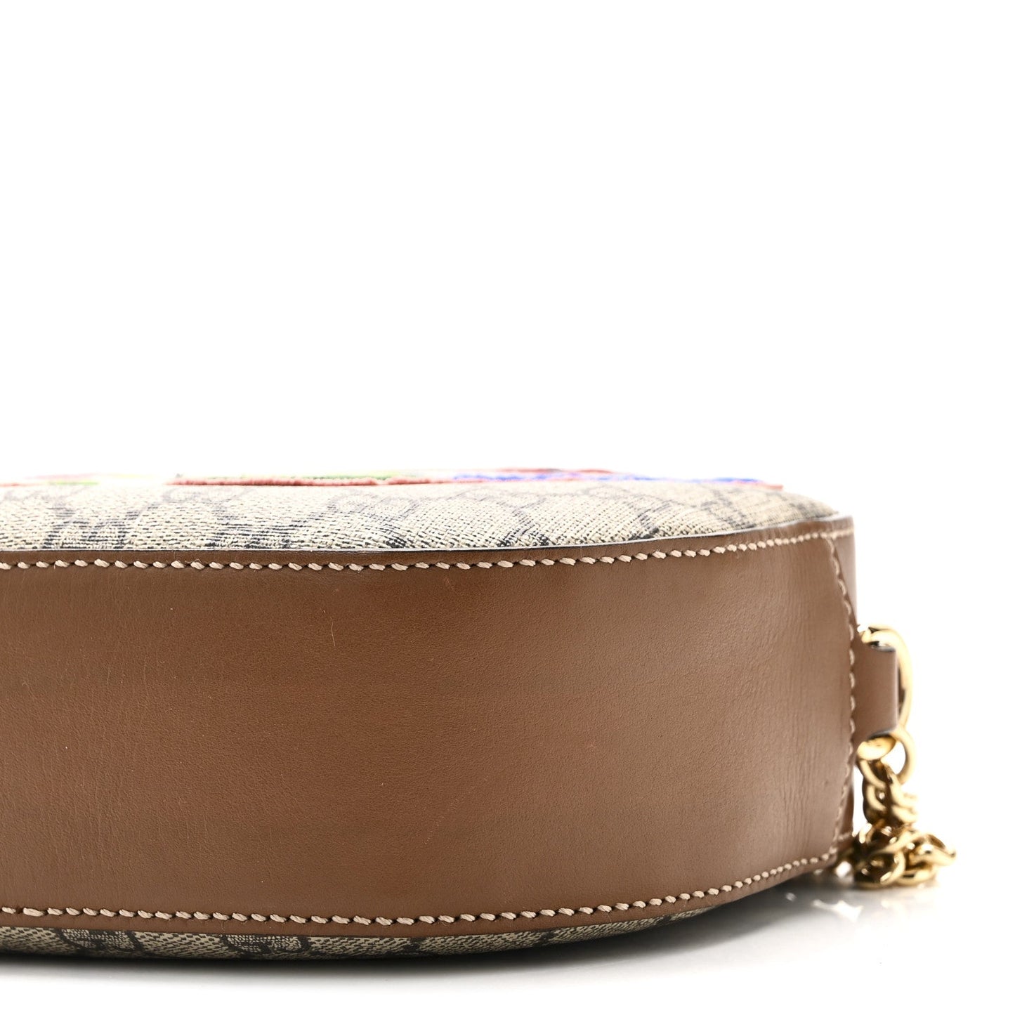 GG Supreme Monogram Butterfly Embroidered Mini Chain Shoulder Bag Beige Tuscany