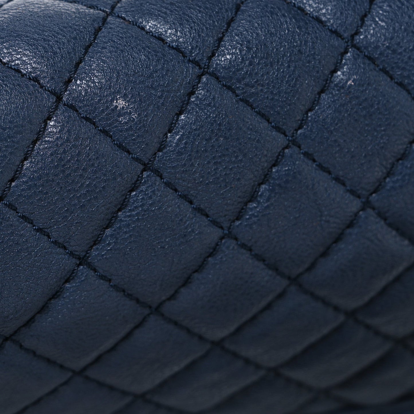Calfskin Quilted Small Top Handle Boy Flap Navy