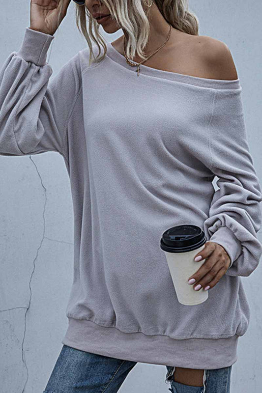 Top holgado acolchado de cuello redondo