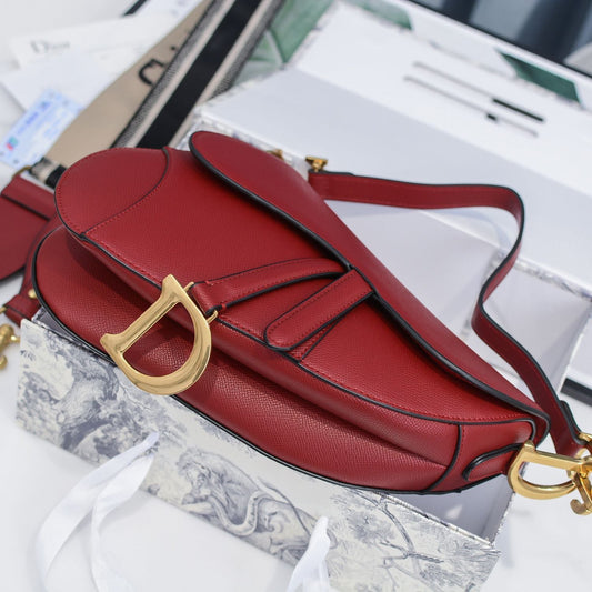 Saddle Bag with Strap Grained Calfskin